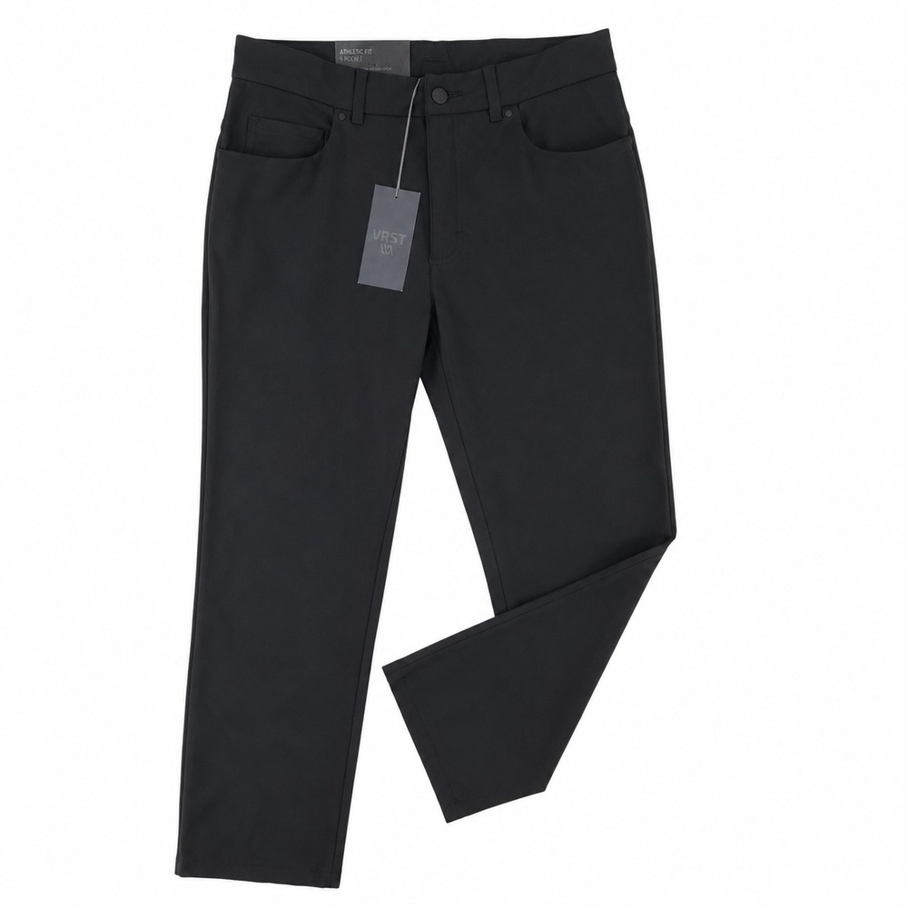 VRST Athletic Fit 5-Pkt Pants Mens 32x30 Black Performance Stretch Golf Tech NEW